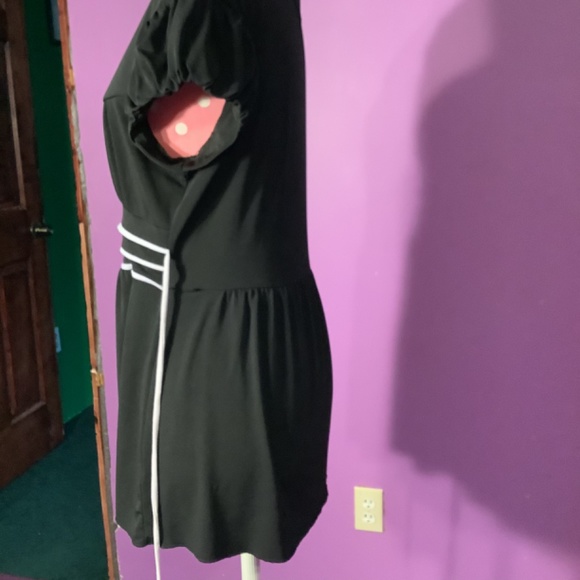 Women’s Speechless Black/white Peplum Top Size L - Picture 10 of 15